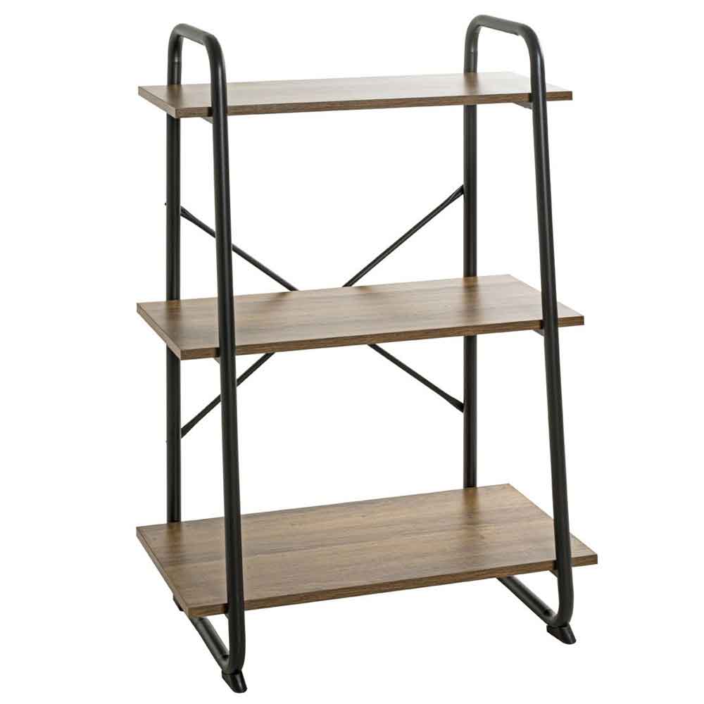 Hayesville Bookcase With 3 Shelfs In Black And Oak