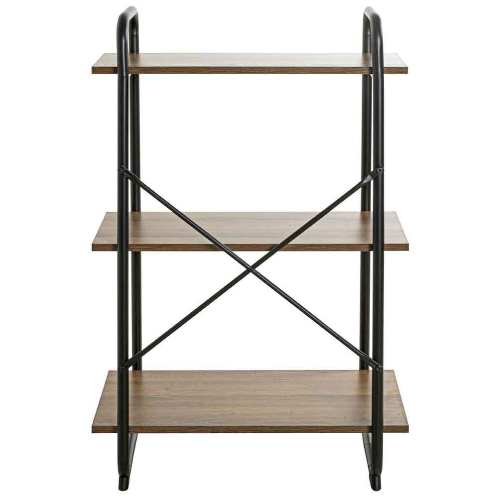 Hayesville Bookcase With 3 Shelfs In Black And Oak