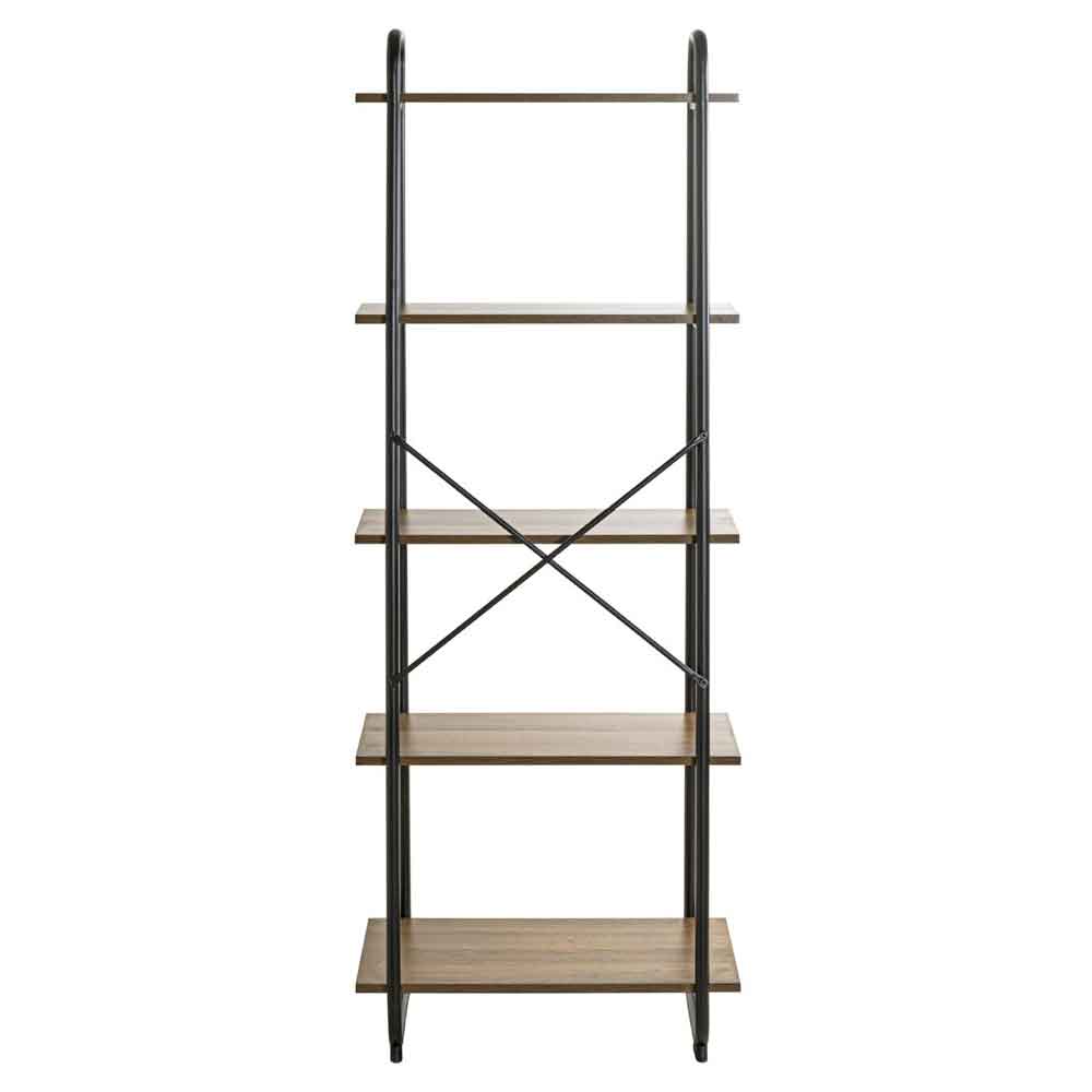 Hayesville Bookcase With 5 Shelfs In Black And Oak
