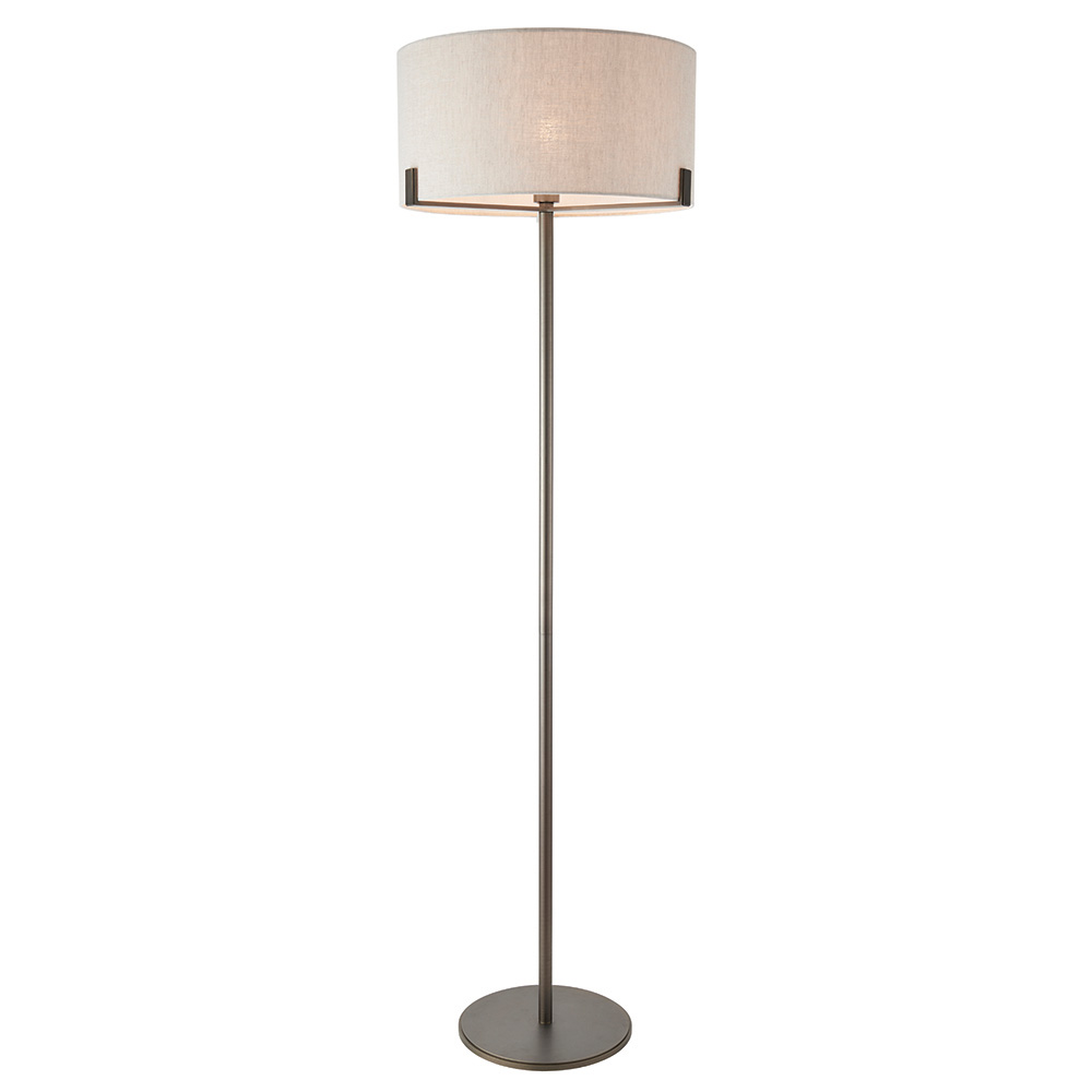 Read more about Hayfield natural fabric shade floor lamp in bronze