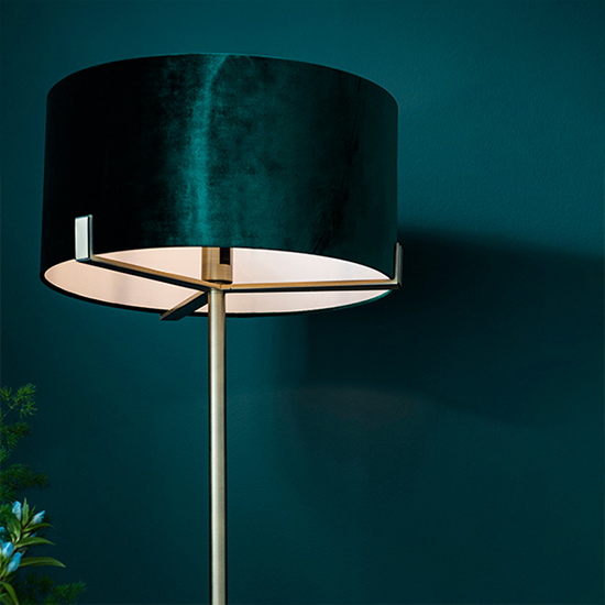 Hayfield Rich Green Shade Floor Lamp In Matt Antique Brass_3