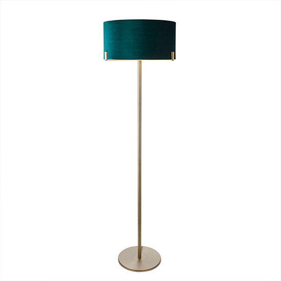 Hayfield Rich Green Shade Floor Lamp In Matt Antique Brass_5