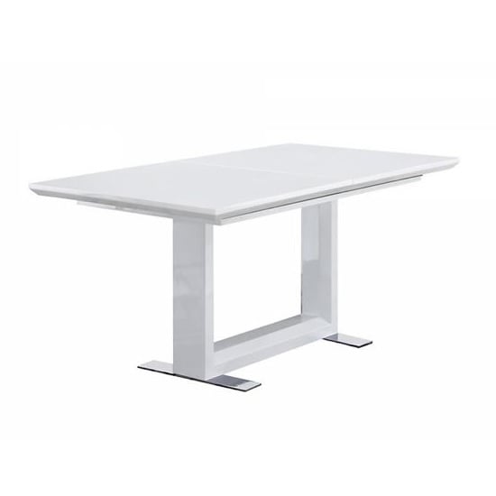 Hayley Extendable Dining Table Rectangular In White High
