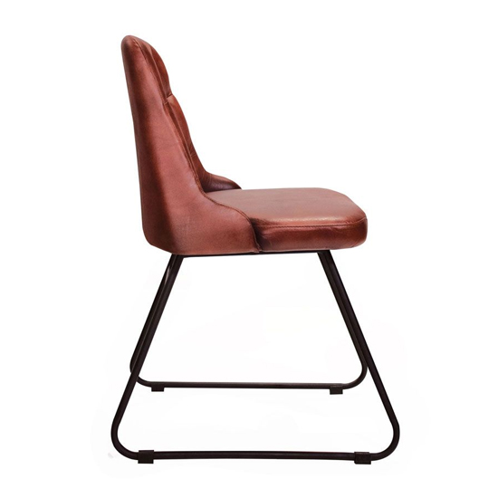 Hayton Genuine Leather Dining Chair In Vintage Red_2