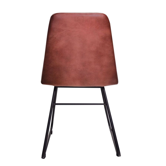 Hayton Genuine Leather Dining Chair In Vintage Red_3