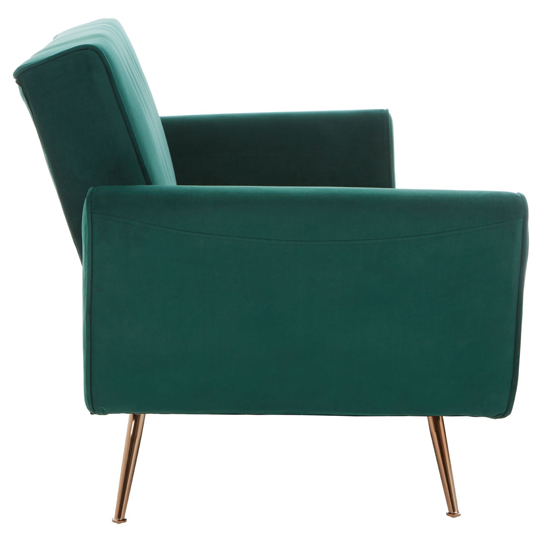 Hayton Green Velvet Sofa Bed With Metallic Gold Legs Furniture in Fashion