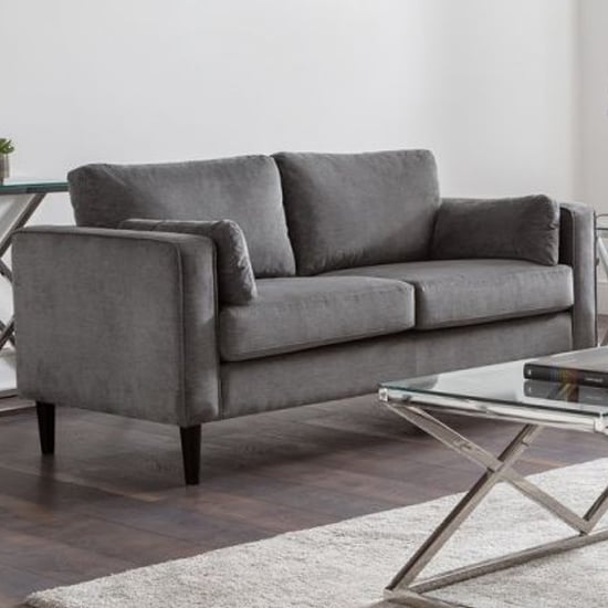 Hachi Chenille Fabric 2 Seater Sofa In Dark Grey_1
