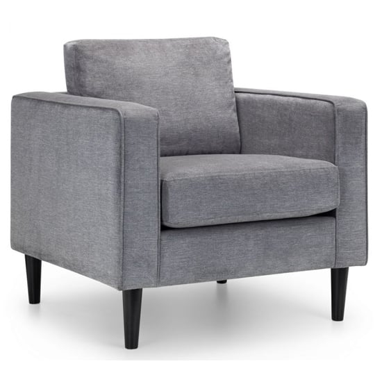 Hachi Chenille Fabric Armchair In Dark Grey