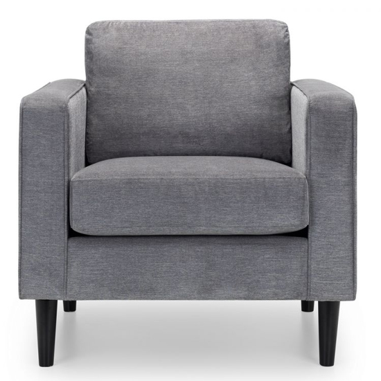 Hachi Chenille Fabric Armchair In Dark Grey