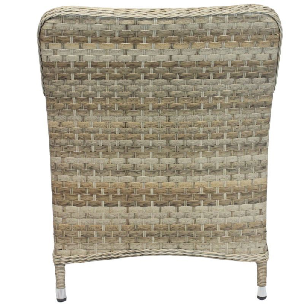 Hayward Rattan Arm Chair With Cream Cushion In Brown Weave