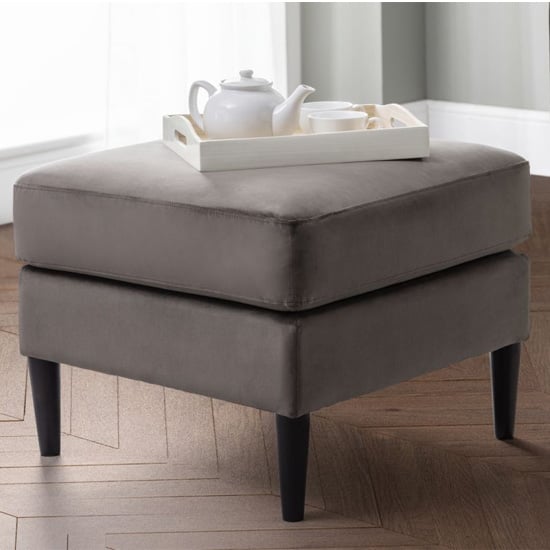 Read more about Hachi truffle velvet ottoman in grey