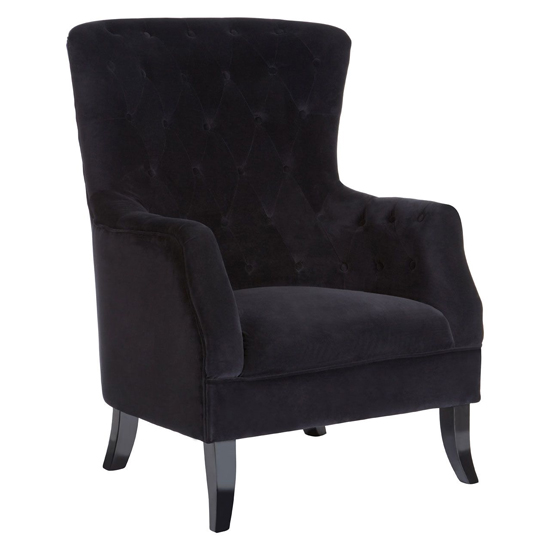 Hayward Upholstered Velvet Armchair In Black