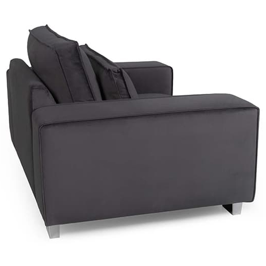 Hazel Fabric 1 Seater Sofa With Chrome Metal Legs In Steel