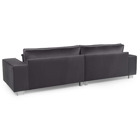 Hazel Fabric 4 Seater Sofa With Chrome Metal Legs In Steel