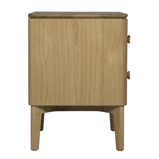 Hazel Wooden Bedside Cabinet With 2 Drawers In Oak Natural