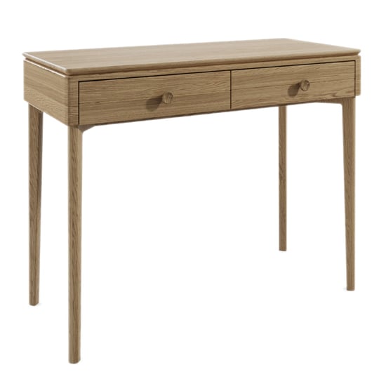 Hazel Wooden Dressing Table With 2 Drawers In Oak Natural
