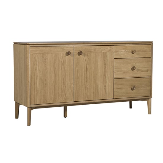 Read more about Hazel wooden sideboard with 2 doors 3 drawers in oak natural