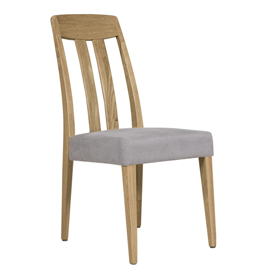Hazel Wooden Slat Back Dining Chair In Oak Grey