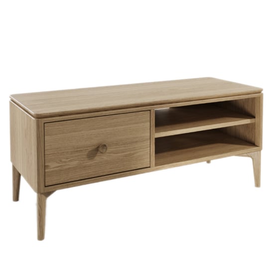 Hazel Wooden TV Stand With 1 Drawer In Oak Natural