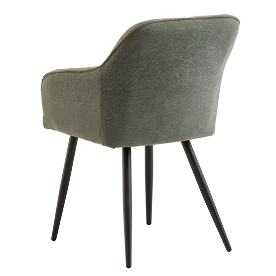 Hazen Mint Green Fabric Dining Chairs With Black Legs In Pair