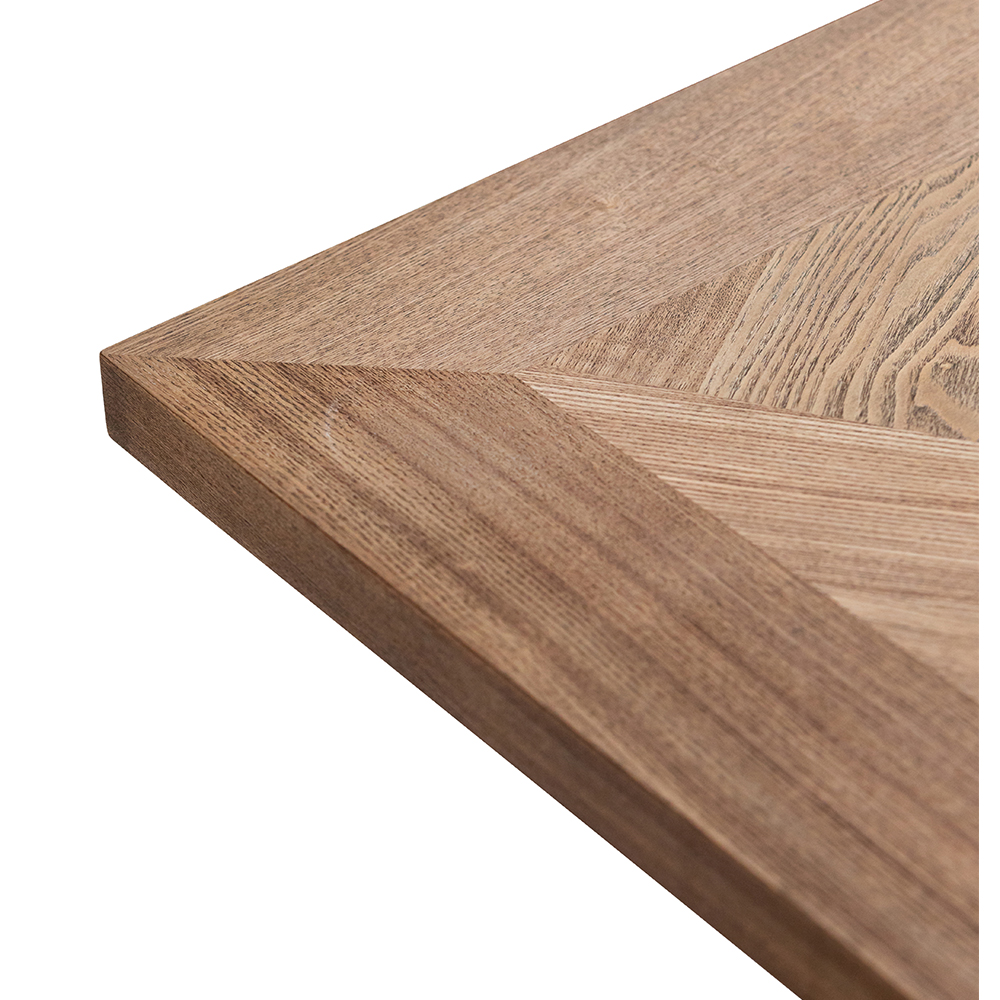 Hazen Oak Veneer Dining Table with Black X-Shaped Legs