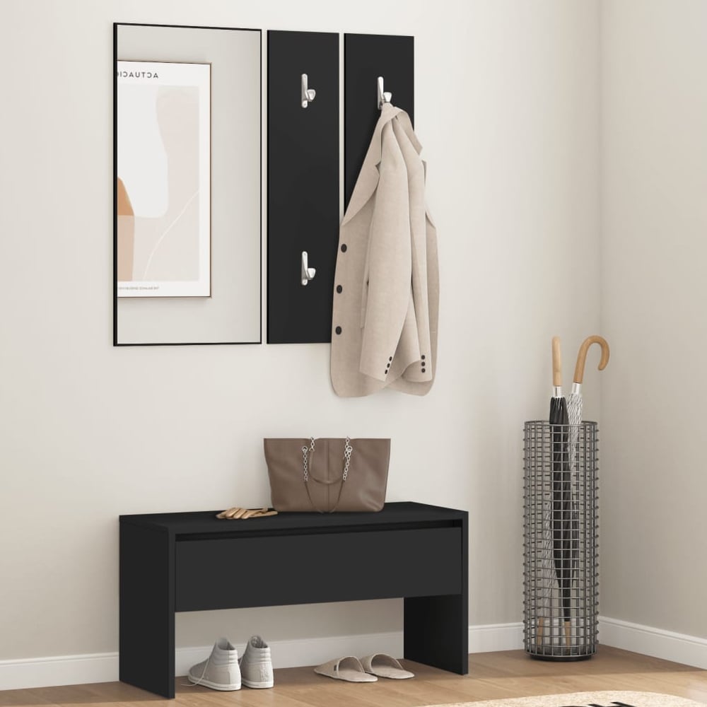 Read more about Hazen wooden 4 piece hallway furniture set in black