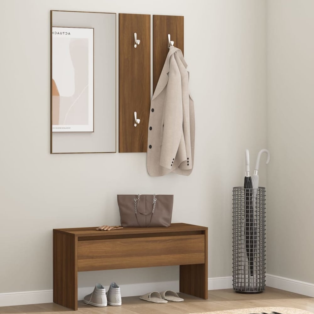 Read more about Hazen wooden 4 piece hallway furniture set in brown oak