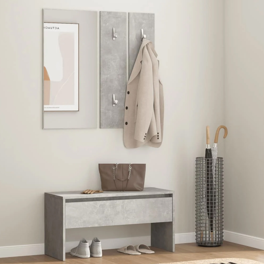 Read more about Hazen wooden 4 piece hallway furniture set in concrete grey