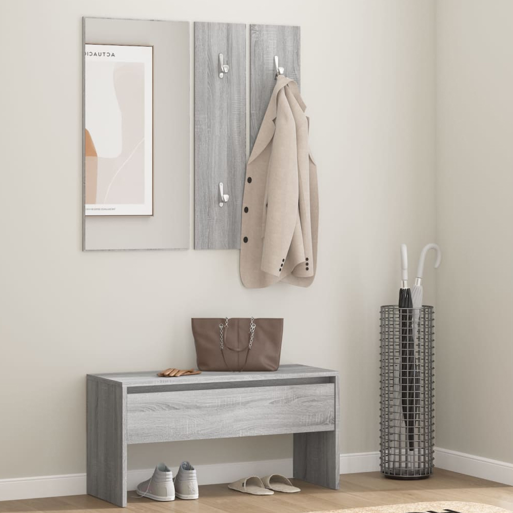 Read more about Hazen wooden 4 piece hallway furniture set in grey sonoma