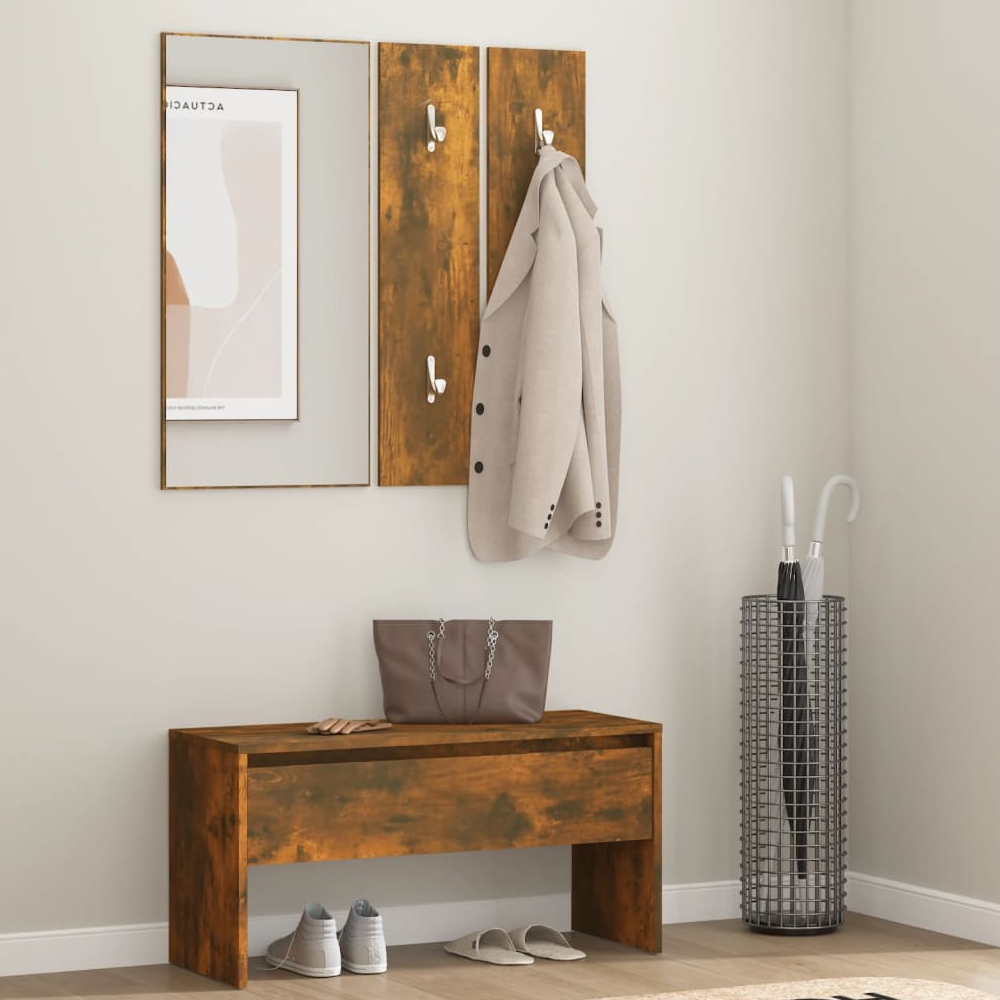 Read more about Hazen wooden 4 piece hallway furniture set in smoked oak
