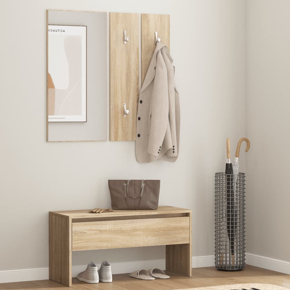 Read more about Hazen wooden 4 piece hallway furniture set in sonoma oak