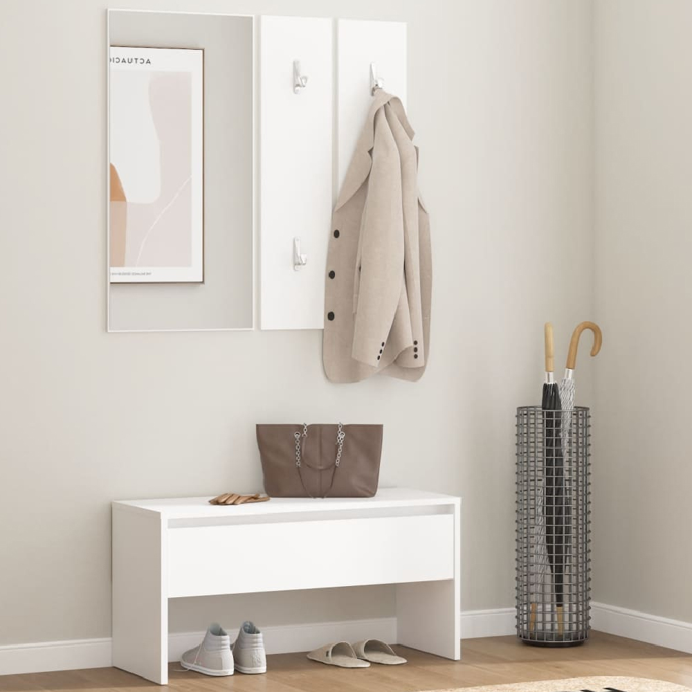 Read more about Hazen wooden 4 piece hallway furniture set in white