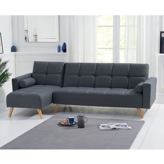 Haddon Linen Left Hand Facing Chaise Sofa Bed In Grey_2