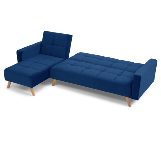 Haddon Velvet Left Hand Facing Chaise Sofa Bed In Blue_5