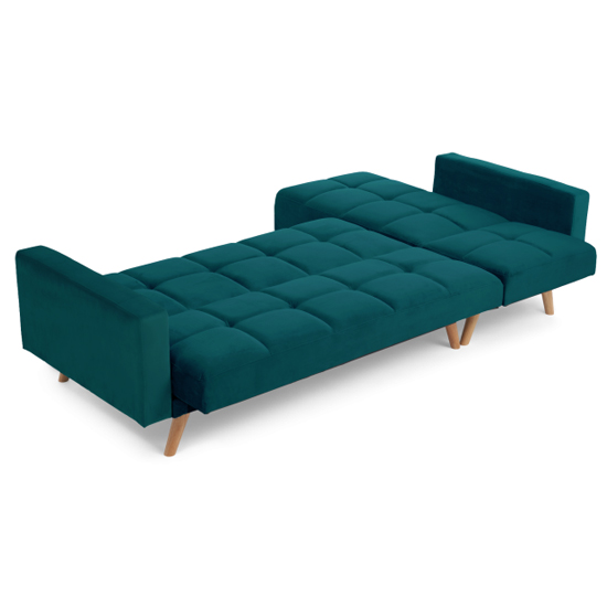Haddon Velvet Right Hand Facing Chaise Sofa Bed In Green_6