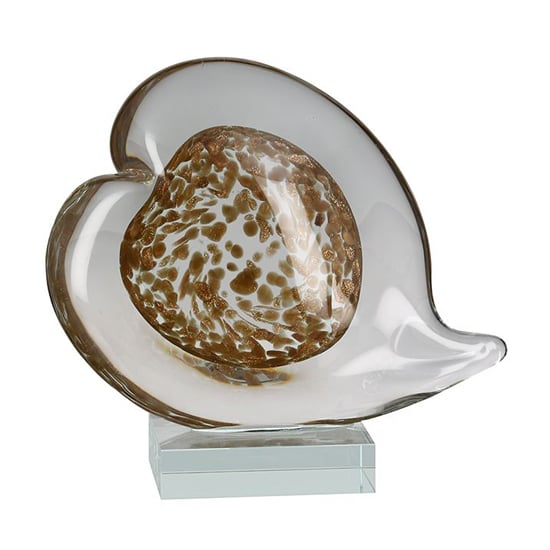 Product photograph of Heard On Base Glass Design Sculpture In Copper And Clear from Furniture in Fashion