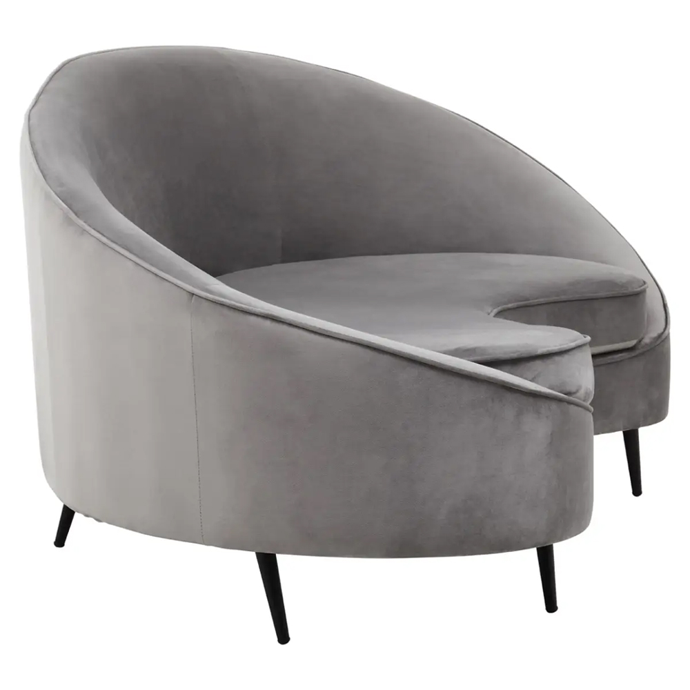 Hearne Velvet 3 Seater Sofa In Grey