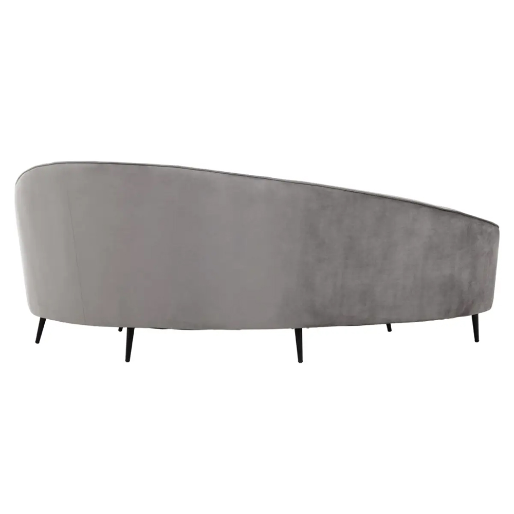 Hearne Velvet 3 Seater Sofa In Grey