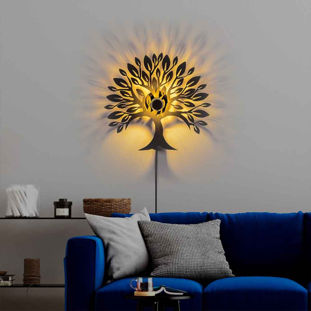Heart Tree V2 Metal Wall Lamp in Black