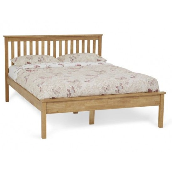 Heather Hevea Wooden King Size Bed In Honey Oak