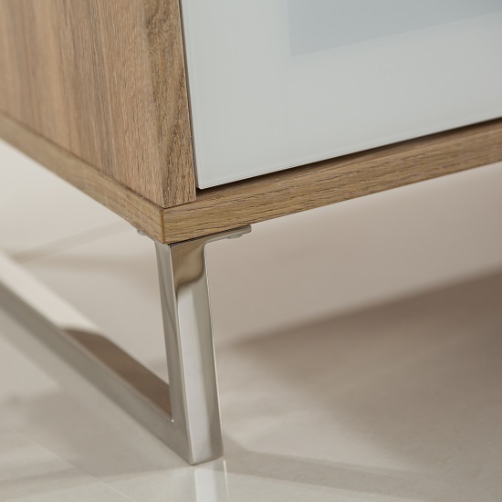 Heather TV Stand In Light Oak With Flip Down Door_5
