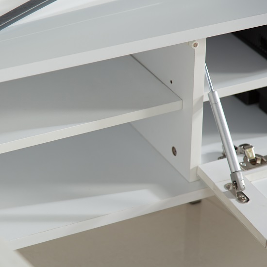 Heather TV Stand In White Gloss With Flip Down Door_4