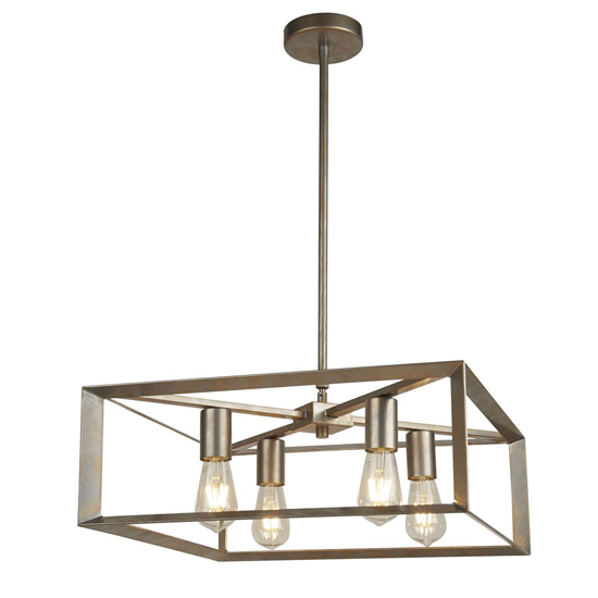 Read more about Heaton 4 lights pendant light in brushed silver and gold