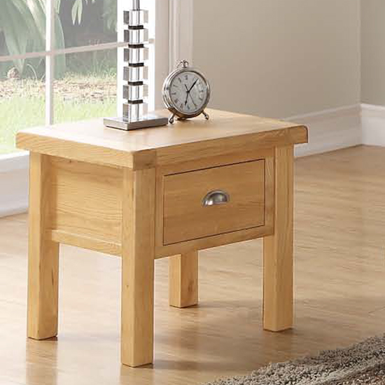 Heaton End Table In Rustic Light Oak With 1 Drawer Furniture in Fashion