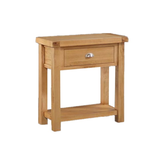 Heaton Large Side Table In Rustic Light Oak With 1 Drawer Furniture
