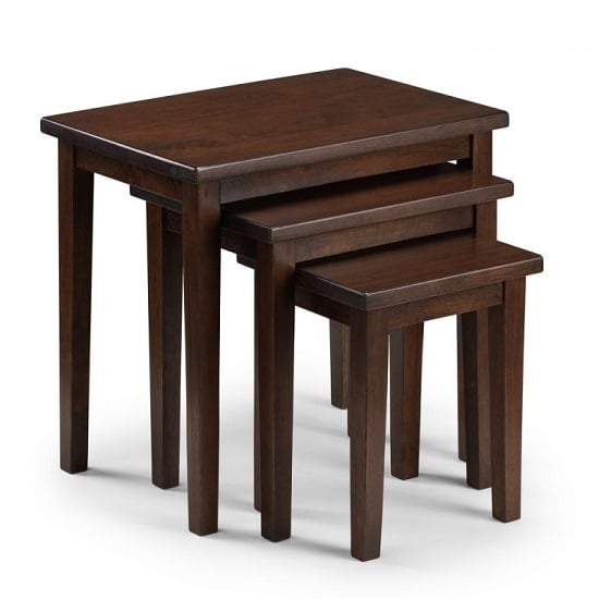 Cadee Wooden Set Of 3 Nest of Tables In Mahogany