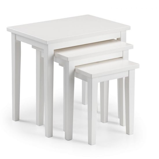 Heaton Wooden Set Of 3 Nest of Tables In White Furniture in Fashion