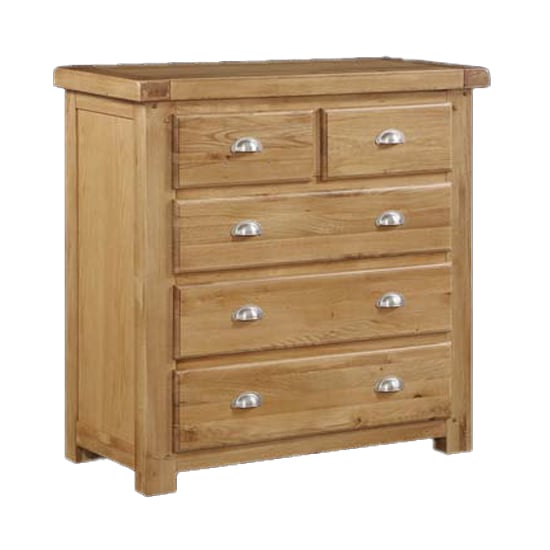 Read more about Heaton wooden chest of drawers in oak with 5 drawers