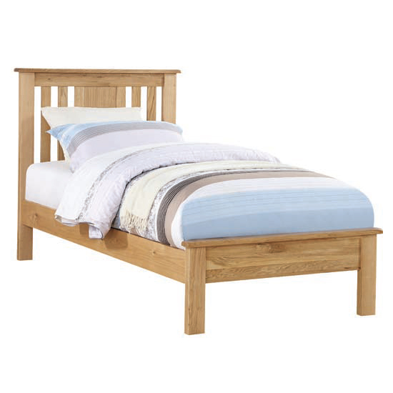 Read more about Heaton wooden low end single bed in oak