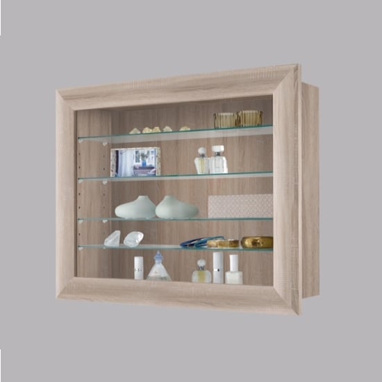 Heaven Wall Mounted Glass Display Cabinet In Canadian Oak